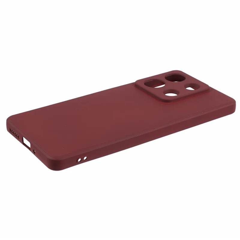 For Xiaomi Redmi Note 13 5G Phone Cover Rubberized TPU Soft Fiber Lining Back Case - Wine Red