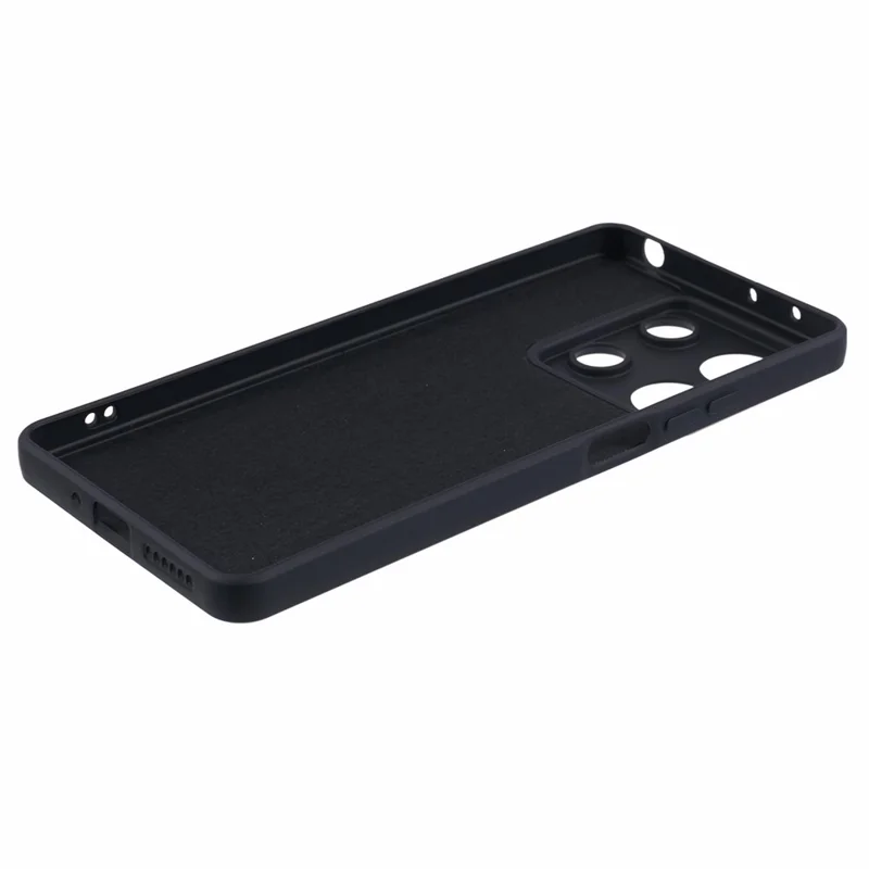 Per Xiaomi Redmi Note 13 5G Custodia Telefonica Rivestita in Gomma Morbida in Fibra - Nero
