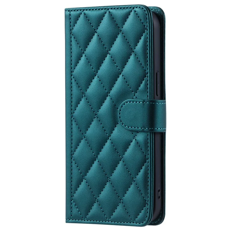 Funda de cuero para iPhone 14 Pro con correa de mano y correa de hombro - Verde