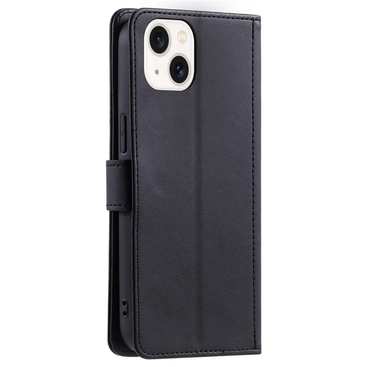 For iPhone 15 Plus Case Wallet Leather Phone Cover with Crossbody Shoulder Strap - Black