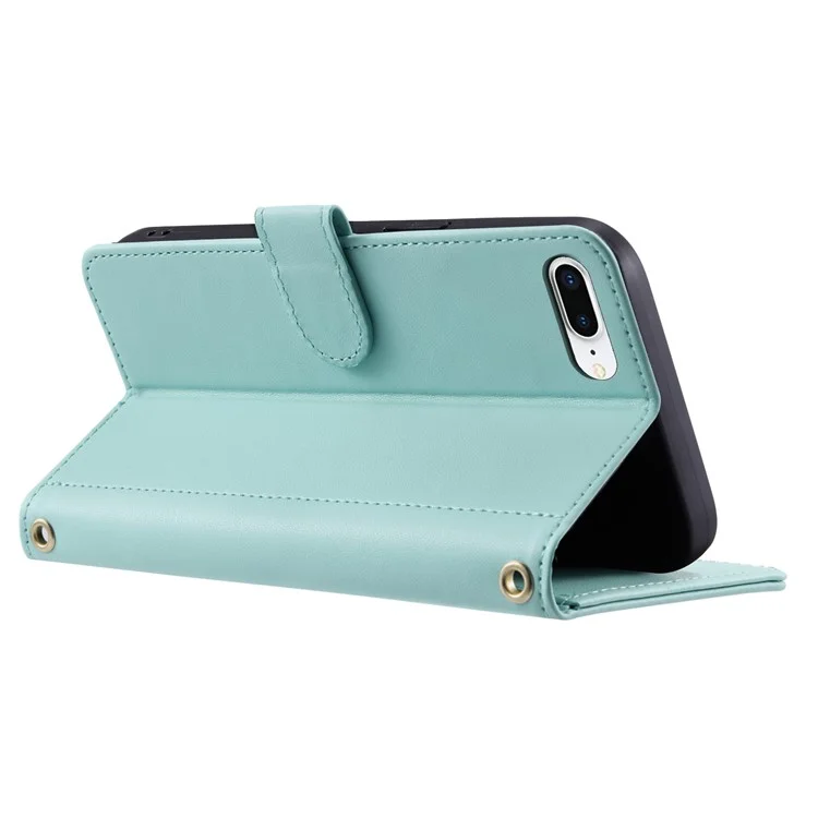 Para Iphone 6 Plus / 6s Plus / 7 Plus / 8 Plus Case Carteira pu Couro Crossbody Tampo - Menta Verde