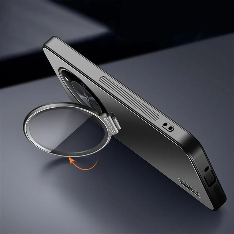 For Honor X40 5G / X9a 5G / Magic5 Lite 5G Case Hidden Kickstand TPU+PC Phone Back Shell - Black