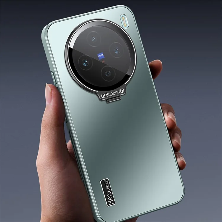 For vivo X100 Pro 5G Mobile Phone Case Anti-Drop TPU+PC Phone Kickstand Cover - Silver