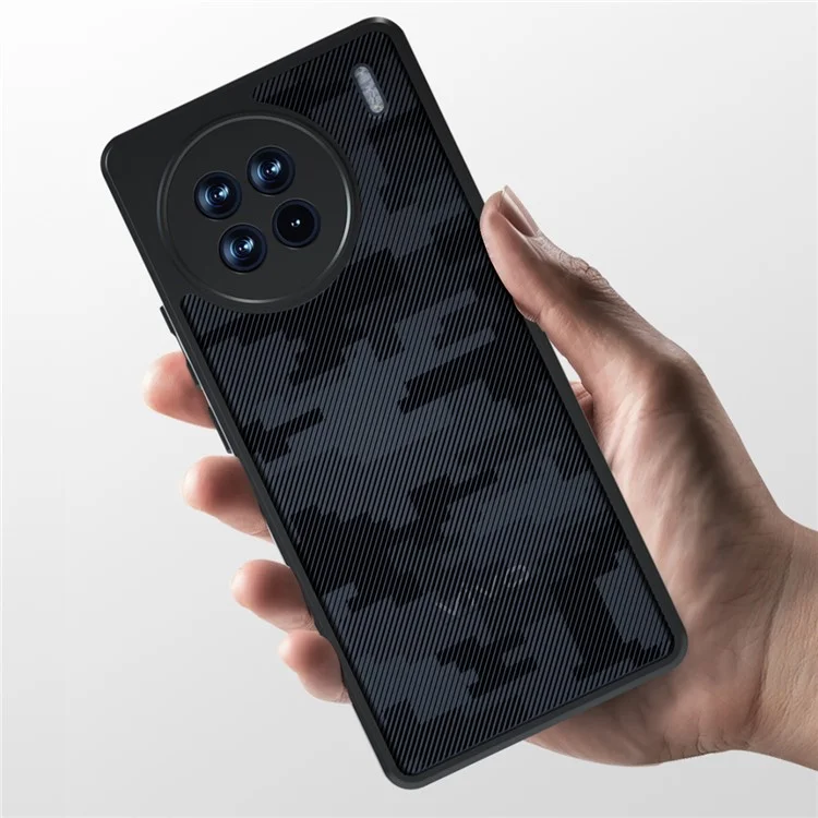 IBMRS Per vivo X90 Pro 5G Case a prova di caduta TPU+PC Guscio protettivo - Mimetica a griglia