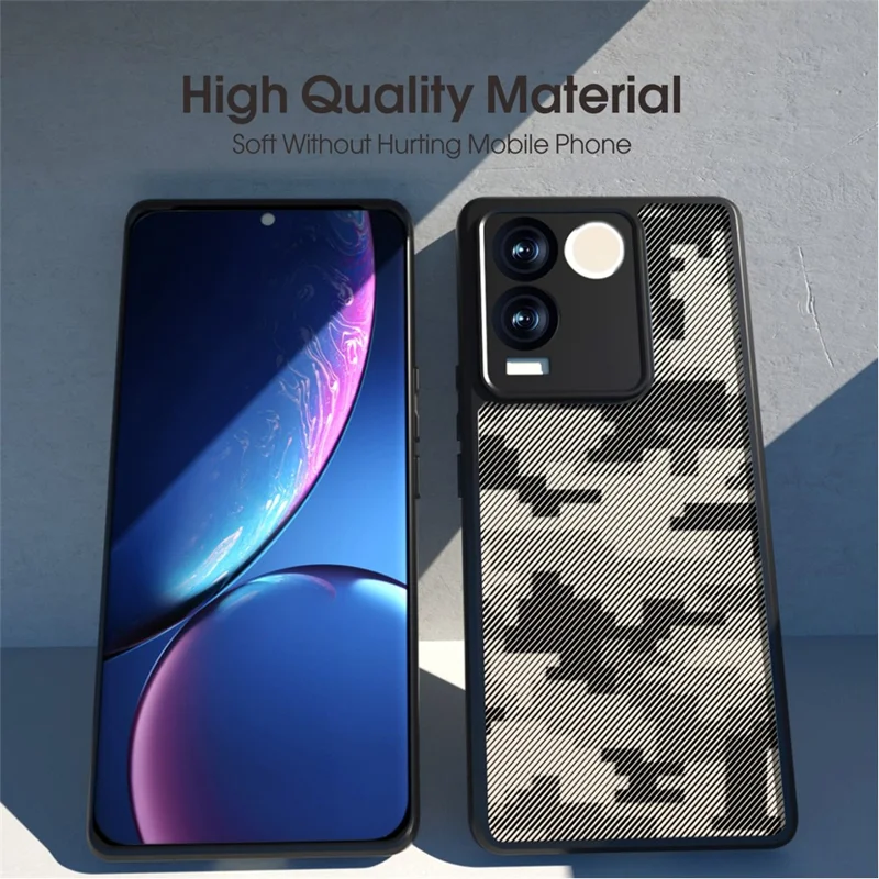 IBMRS For vivo S17e 5G чехлы для мобильных телефонов с точным вырезом для защиты камеры - Grid Camouflage