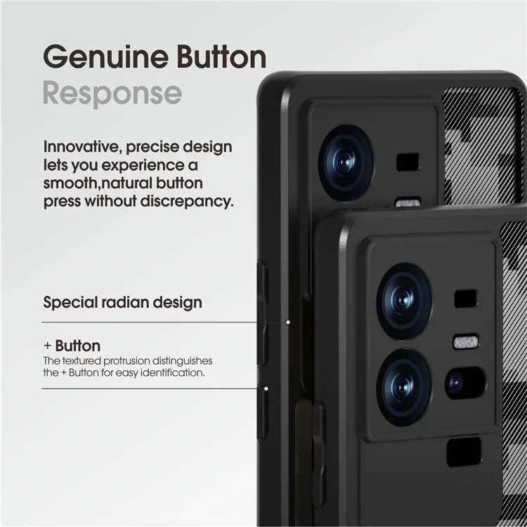IBMRS Per vivo iQOO 11 Pro 5G Custodia Protezione Antiurto TPU+PC Cover per Telefono - Camuffamento a Griglia