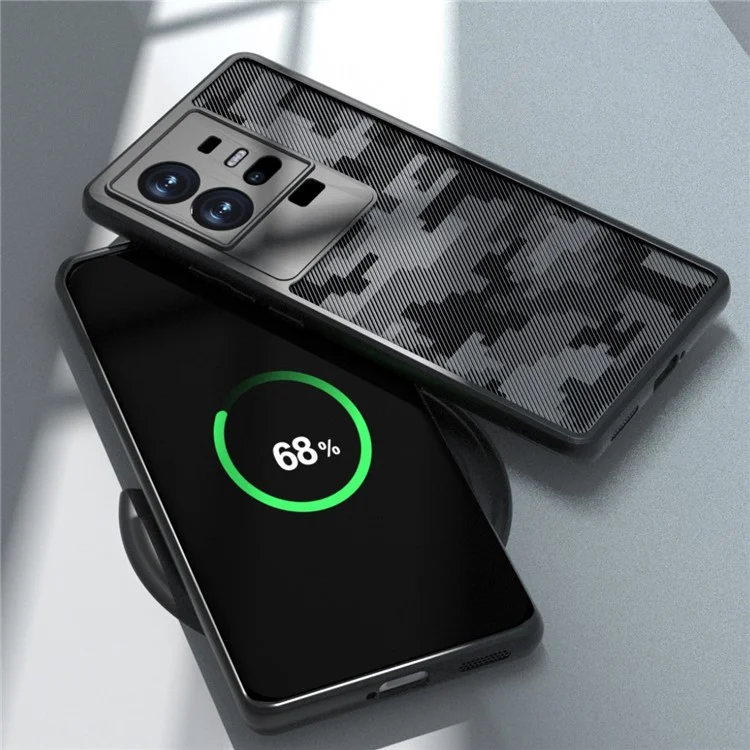IBMRS Per vivo iQOO 11 Pro 5G Custodia Protezione Antiurto TPU+PC Cover per Telefono - Camuffamento a Griglia