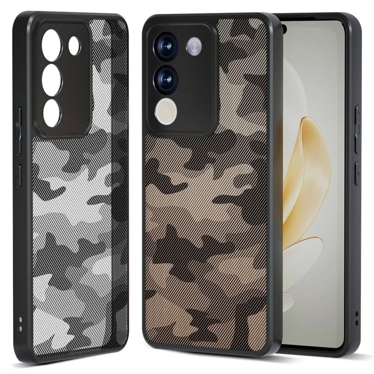 IBMRS Case de Telefone Para Vivo V29e (Global) 5G / Y200 4G Shell TPU+PC Tampa à Prova de Arranhões - Camuflagem Artística