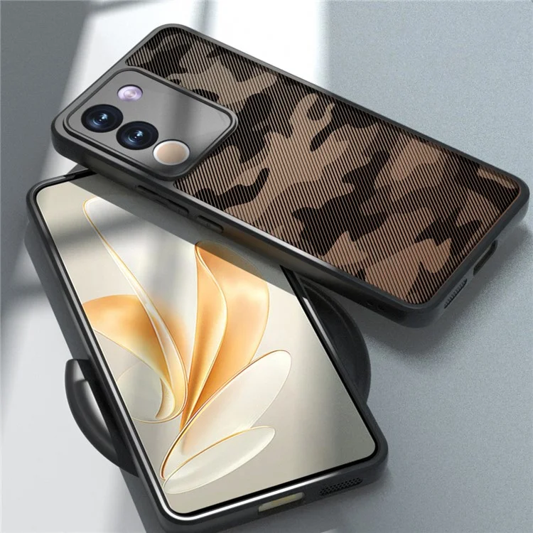 IBMRS Case de Telefone Para Vivo V29e (Global) 5G / Y200 4G Shell TPU+PC Tampa à Prova de Arranhões - Camuflagem Artística