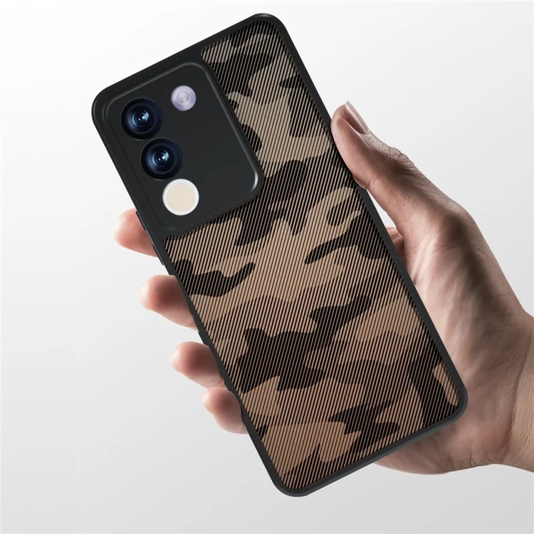 IBMRS Case de Telefone Para Vivo V29e (Global) 5G / Y200 4G Shell TPU+PC Tampa à Prova de Arranhões - Camuflagem Artística