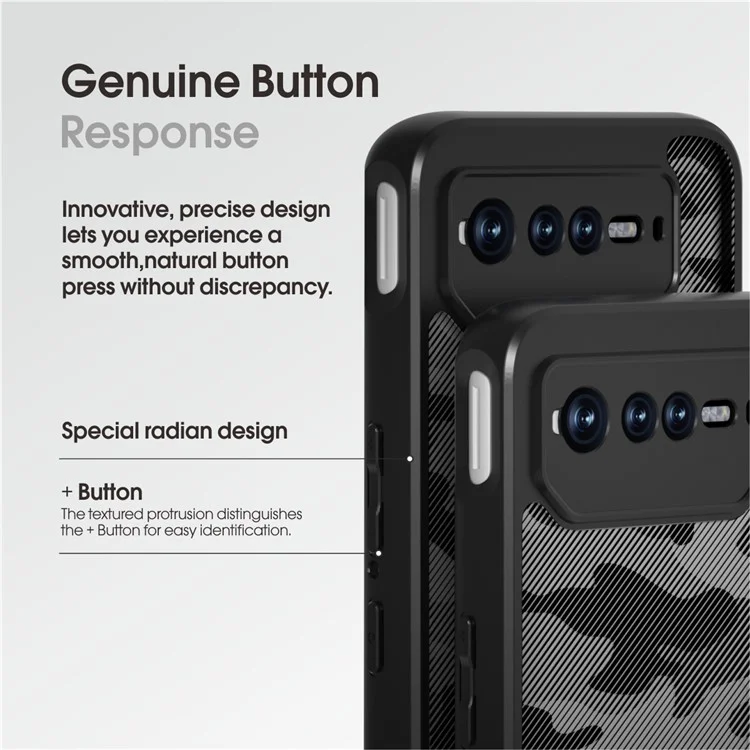 IBMRS Para Asus ROG Phone 6 5G / Phone 6 Pro 5G / Phone 6D 5G Funda Carcasa Rígida de PC + Marco Suave de TPU Cubierta Protectora - Camuflaje Artístico