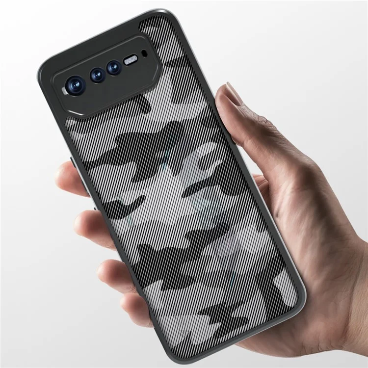 IBMRS Para Asus ROG Phone 6 5G / Phone 6 Pro 5G / Phone 6D 5G Funda Carcasa Rígida de PC + Marco Suave de TPU Cubierta Protectora - Camuflaje Artístico