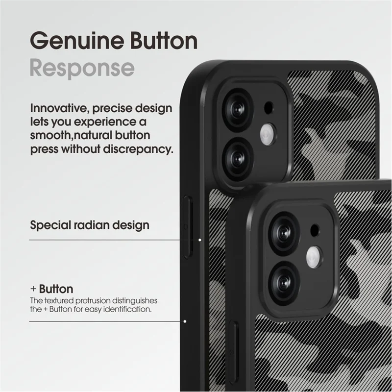 IBMRS For iPhone 12 Slim-Fit Phone Case Anti-Scratch TPU+PC Phone Cover Shell - Matte Black