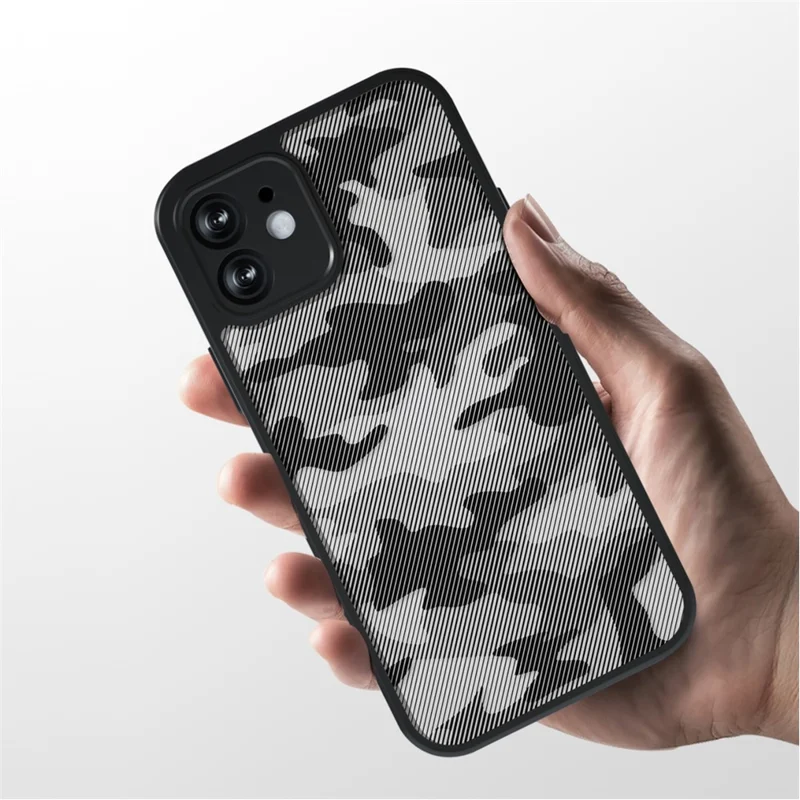 IBMRS For iPhone 12 Slim-Fit Phone Case Anti-Scratch TPU+PC Phone Cover Shell - Matte Black