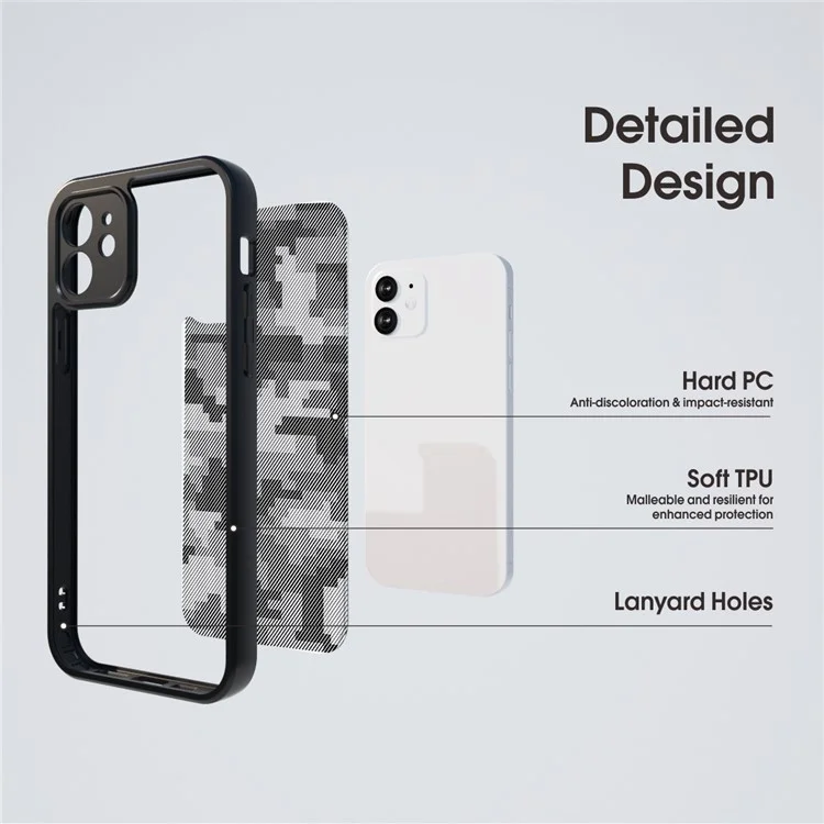 IBMRS Dorp Protection Cover Para Iphone 11 Estojos TPU+PC Cell Phone Shell - Camuflagem da Grade