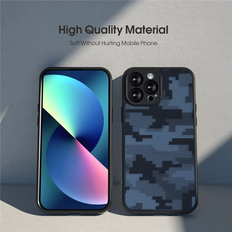 IBMRS Per Iphone 12 Pro Max Case TPU+PC Copertura Telefonica a Prova di Shock Non Slittata - Mimetica a Griglia