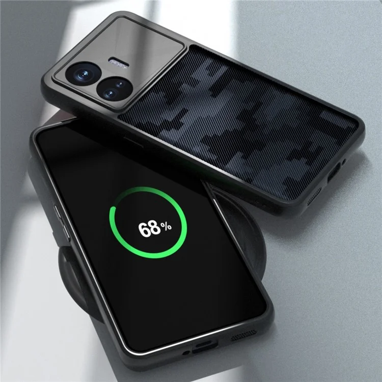 IBMRS Para Realme GT Neo 5 5G / GT Neo5 SE 5G Funda Dura de PC Blanda de TPU Cubierta Protectora de Teléfono - Camuflaje de Cuadrícula