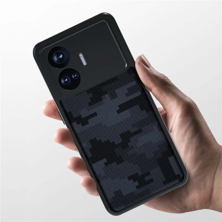 IBMRS Para Realme GT Neo 5 5G / GT Neo5 SE 5G Funda Dura de PC Blanda de TPU Cubierta Protectora de Teléfono - Camuflaje de Cuadrícula