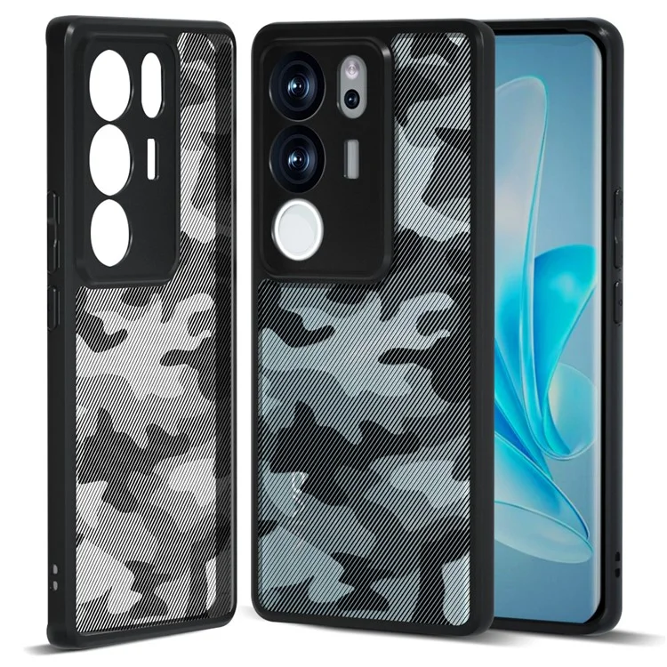 IBMRS Pour vivo S17 Pro 5G / S17 5G / V29 5G / V29 Pro 5G Étui PC+TPU Découpes de caméra précises Couvercle - Camouflage artistique