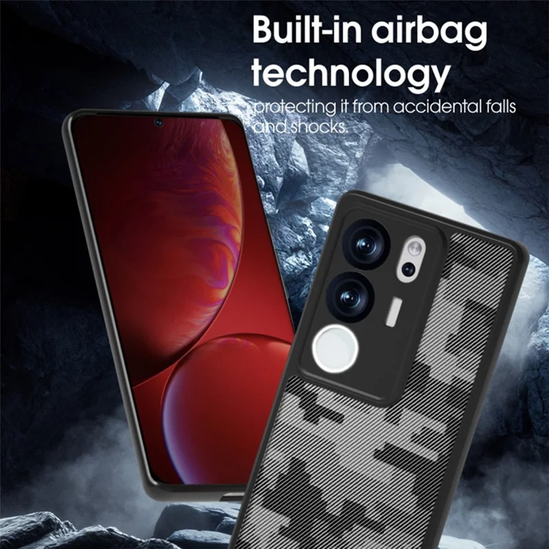 IBMRS For vivo S17 Pro 5G / S17 5G / V29 5G / V29 Pro 5G Case PC+TPU Precise Camera Cutouts Cover  - Grid Camouflage