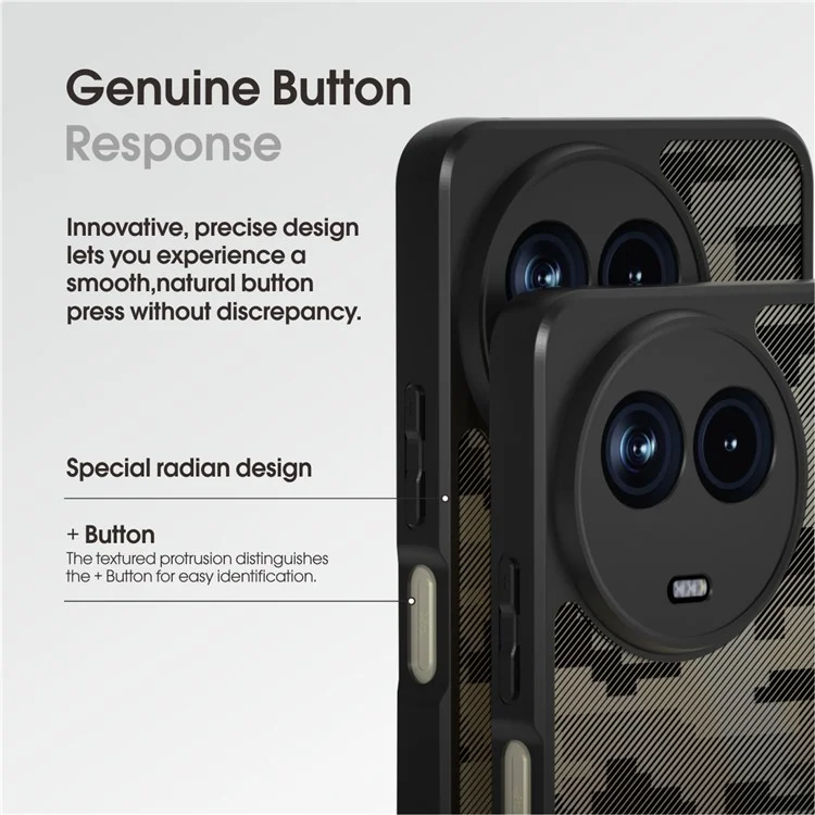 IBMRS For Realme 11 5G (Global) / 11x 5G Case PC+TPU Lens Protection Back Cover - Grid Camouflage