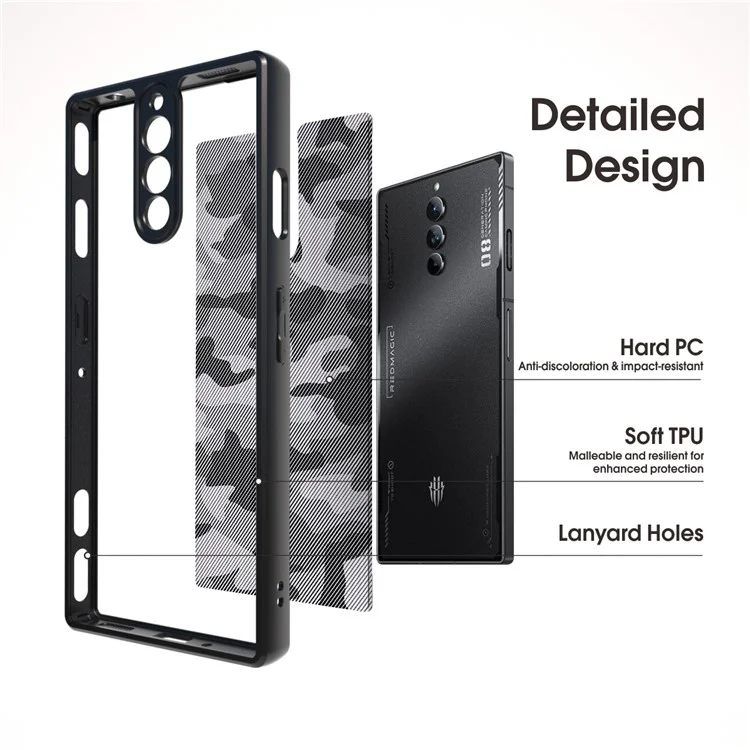 IBMRS For ZTE nubia Red Magic 8S Pro / 8 Pro+ 5G / 8 Pro 5G Cases Slim-Fit TPU+PC Phone Cover - Artistic Camouflage