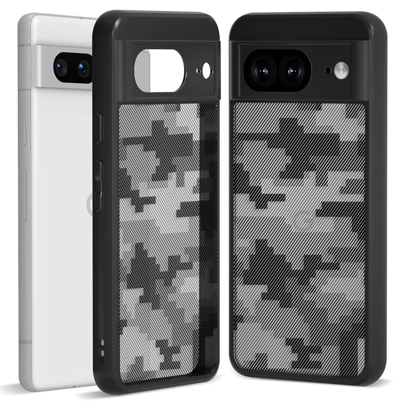 IBMRS PC+TPU Phone Protector for Google Pixel 8 Cases Dustproof Phone Cover - Grid Camouflage