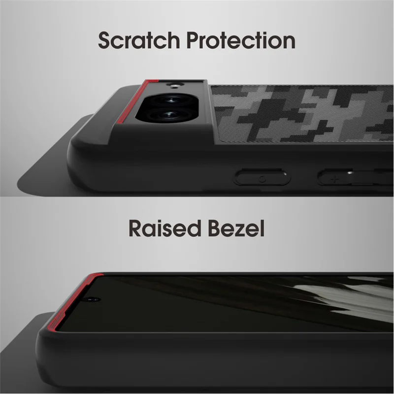 IBMRS PC+TPU Phone Protector for Google Pixel 8 Cases Dustproof Phone Cover - Grid Camouflage