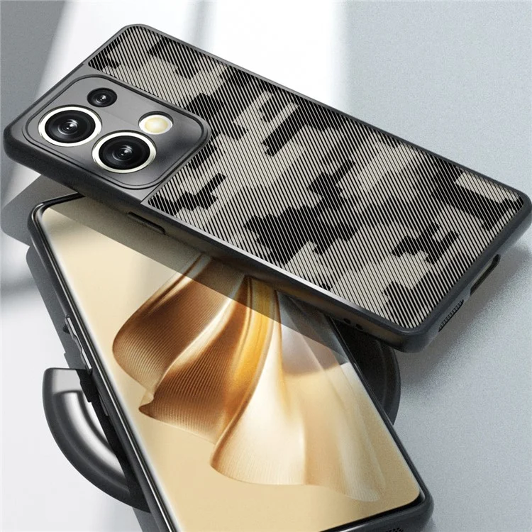 Capa Anti-Colisão IBMRS para Oppo Reno9 Pro+ 5G Casos Capa de Telefone TPU+PC - Grid Camuflagem