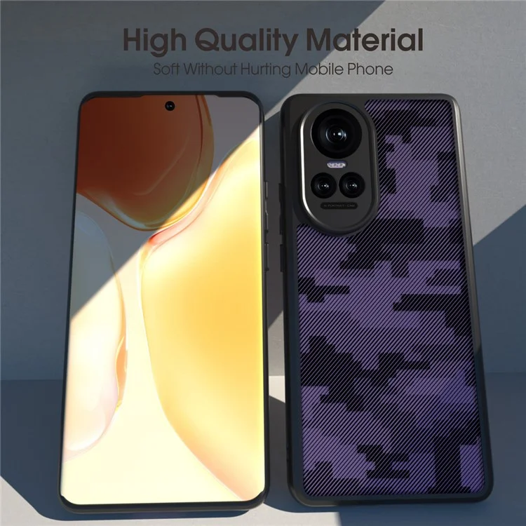 IBMRS For Oppo Reno10 5G (Global) / Reno10 Pro 5G (Global) Case TPU+PC Shockproof Phone Cover - Grid Camouflage