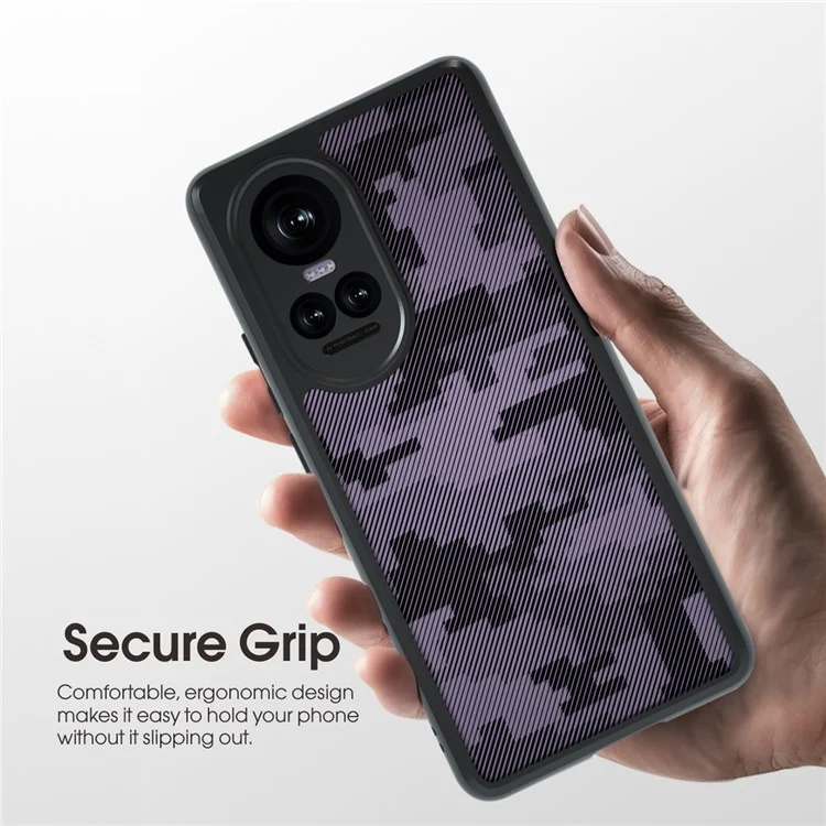 IBMRS For Oppo Reno10 5G (Global) / Reno10 Pro 5G (Global) Case TPU+PC Shockproof Phone Cover - Grid Camouflage