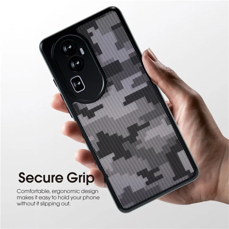 IBMRS Para Oppo Reno10 Pro+ 5G Funda Anticortes Carcasa Protectora de TPU+PC - Camuflaje en Cuadrícula