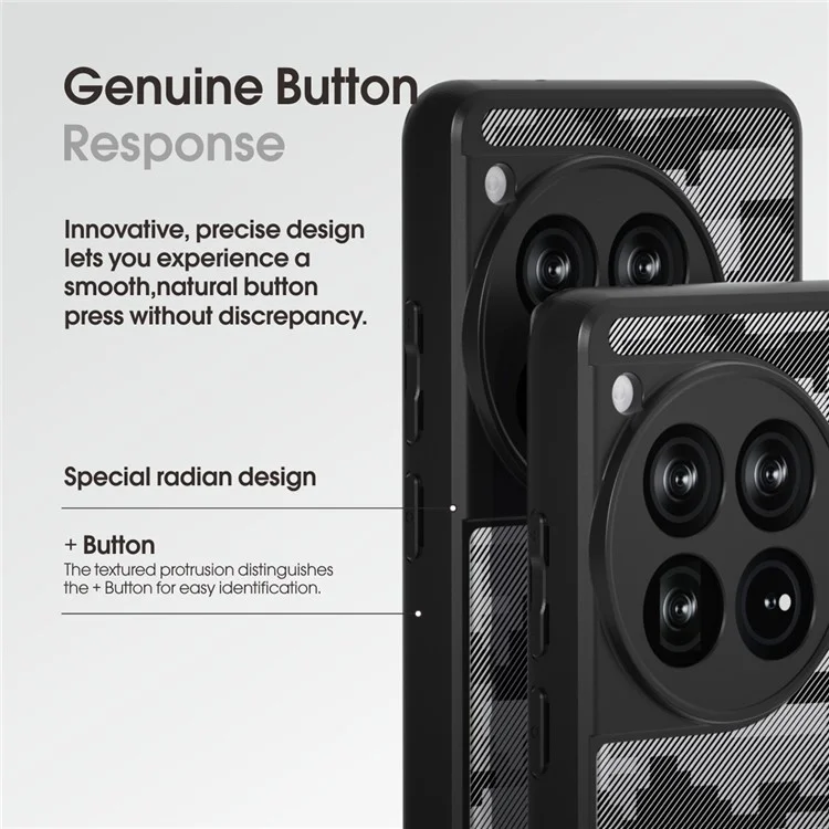 Custodia per telefono IBMRS per OnePlus 12 5G Custodie Antiurto TPU+PC Guscio per telefono - Griglia Mimetica
