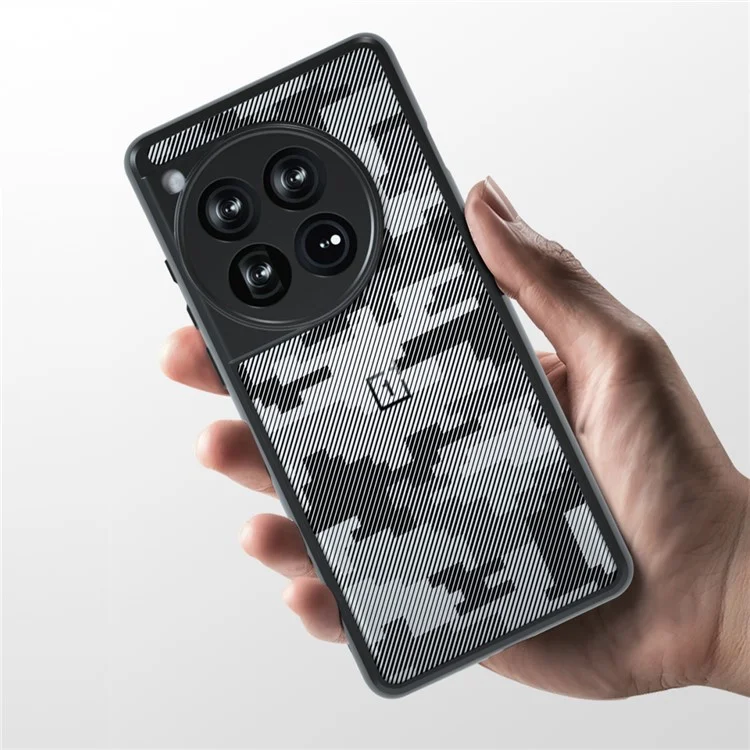 Custodia per telefono IBMRS per OnePlus 12 5G Custodie Antiurto TPU+PC Guscio per telefono - Griglia Mimetica
