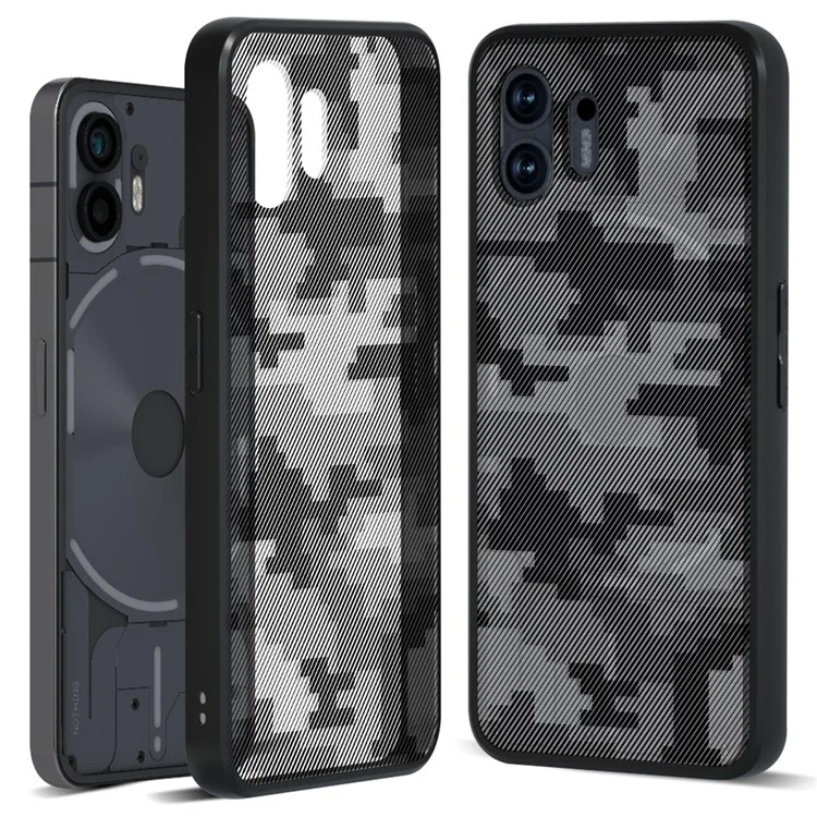IBMRS For Nothing Phone (2) Cases Funda a prueba de golpes TPU+PC Funda Slim-Fit - Camuflaje en cuadrícula