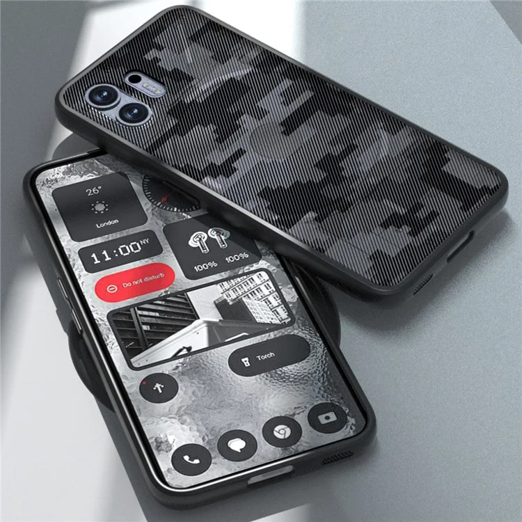 IBMRS For Nothing Phone (2) Cases Funda a prueba de golpes TPU+PC Funda Slim-Fit - Camuflaje en cuadrícula