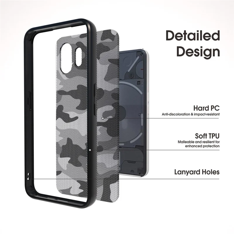 IBMRS For Nothing Phone (2) Cases Shockproof TPU+PC Phone Cover Slim-Fit Shell - Artistic Camouflage