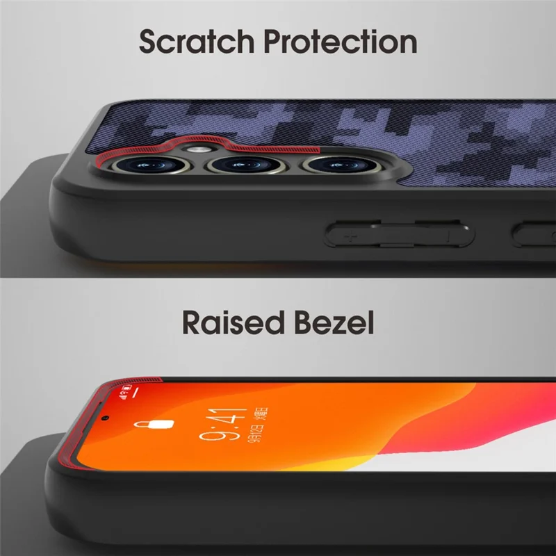 IBMRS For Samsung Galaxy A35 5G Case Shockproof Hybrid Hard PC Soft TPU Phone Cover - Grid Camouflage