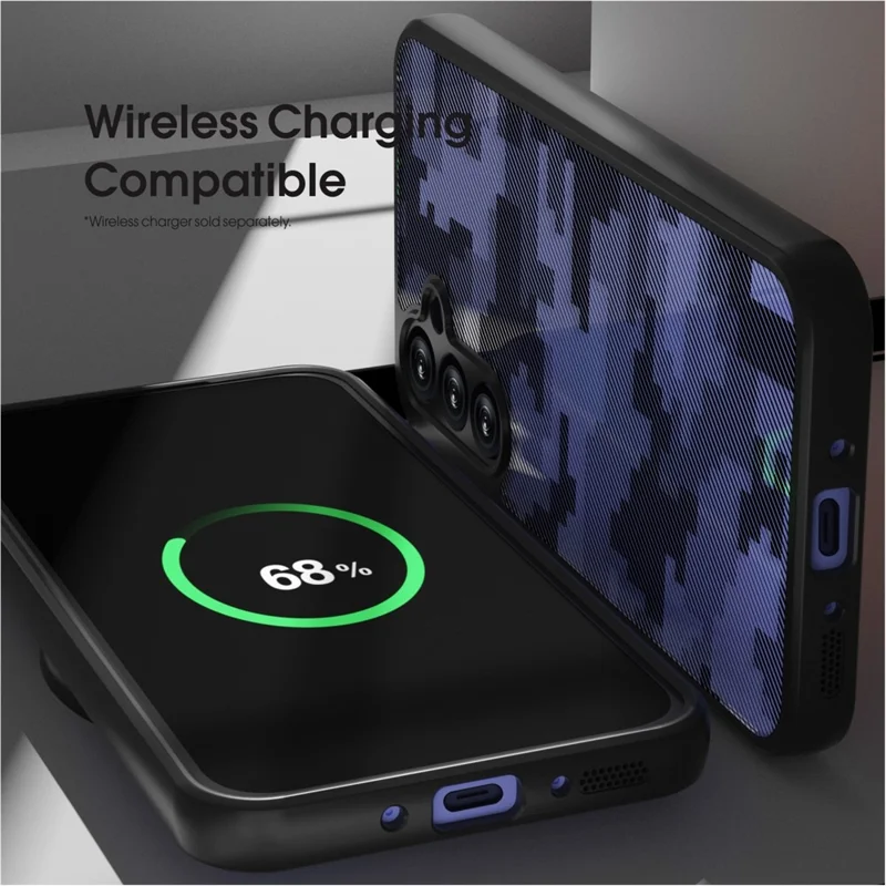 IBMRS For Samsung Galaxy S24 Phone Cover Soft TPU+Hard PC Protection Case Secure Grip - Grid Camouflage