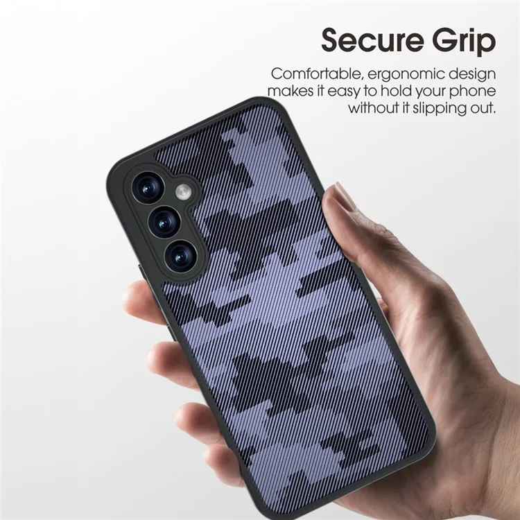 IBMRS For Samsung Galaxy S24 Phone Cover Soft TPU+Hard PC Protection Case Secure Grip - Grid Camouflage
