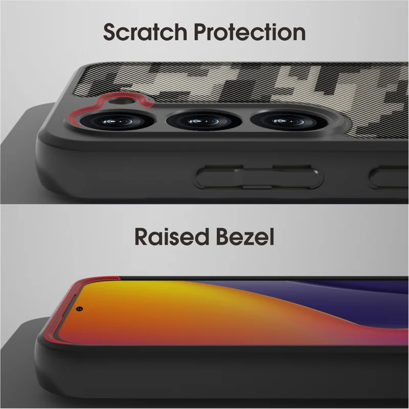 IBMRS For Samsung Galaxy S23+ Phone Case Soft TPU+ Hard PC Back Cover Precise Lens Hole - Grid Camouflage