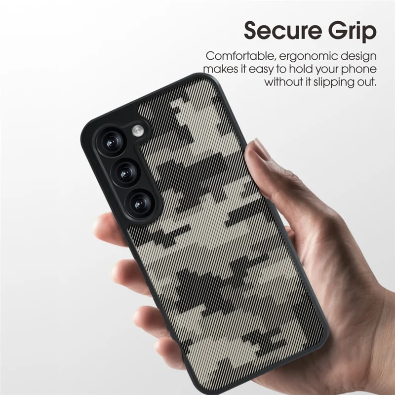 IBMRS For Samsung Galaxy S23+ Phone Case Soft TPU+ Hard PC Back Cover Precise Lens Hole - Grid Camouflage
