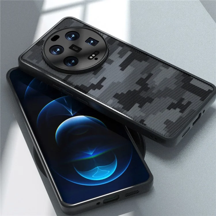 IBMRS Shockproof Shell for Xiaomi 13 Ultra Cases Anti-Scratch TPU+PC Phone Cover - Grid Camouflage