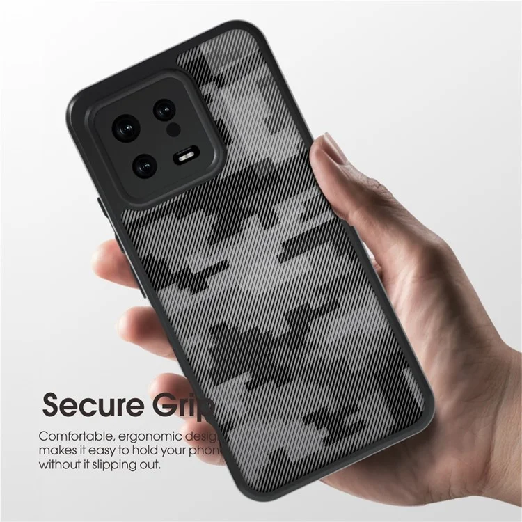 IBMRS Cell Phone Shell for Xiaomi 13 Cases Anti-Scratch TPU+PC Phone Cover - Grid Camouflage