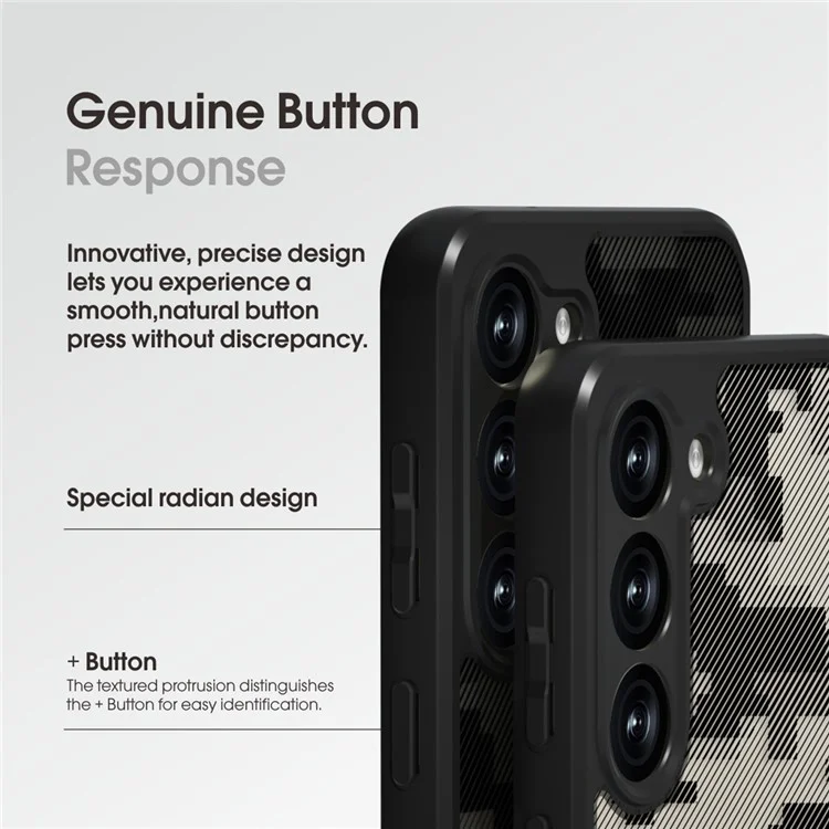 IBMRS Für Samsung Galaxy S23 Case Hybrid PC+TPU Handyhülle Präzise Kamera-Ausschnitte - Grid Camouflage