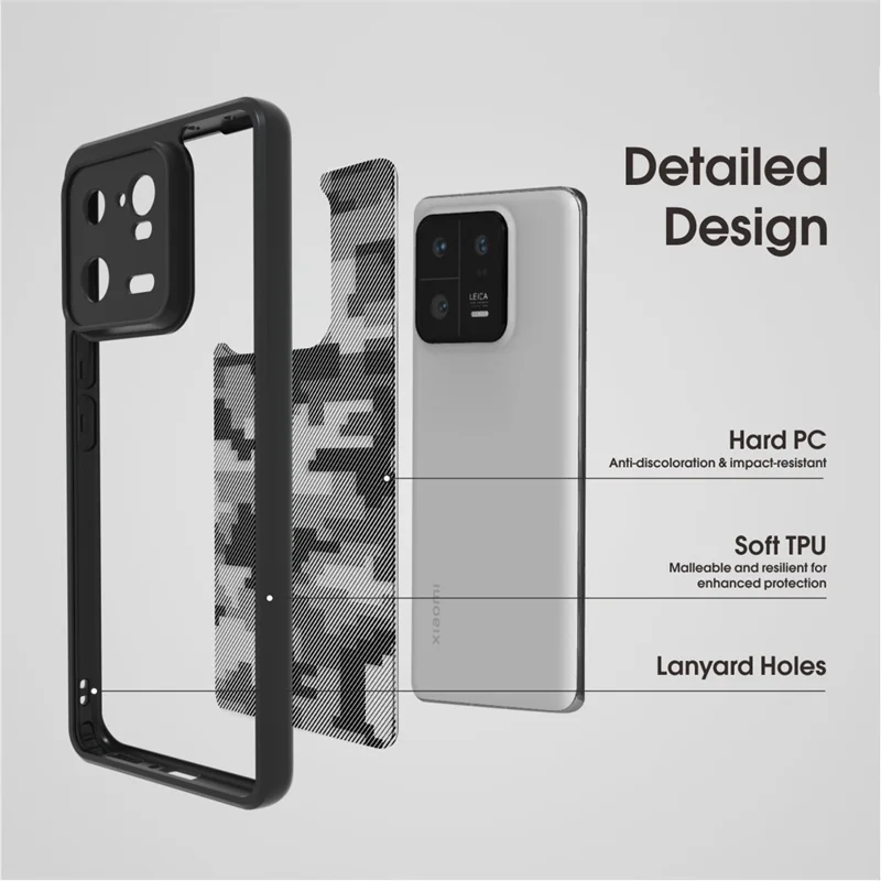 IBMRS Phone Cover for Xiaomi 13 Pro 5G Cases Anti-Scratch TPU+PC Phone Shell - Matte Black