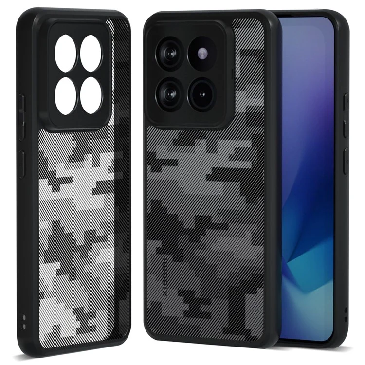 IBMRS TPU+PC Phone Shell for Xiaomi 14 Pro Cases Shockproof Phone Cover - Grid Camouflage