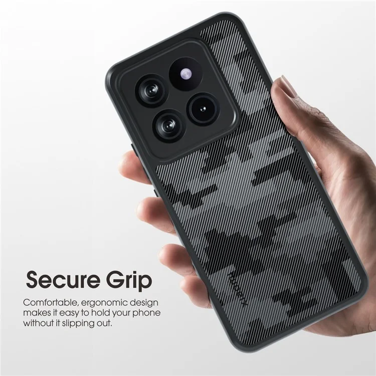 IBMRS TPU+PC Phone Shell for Xiaomi 14 Pro Cases Shockproof Phone Cover - Grid Camouflage