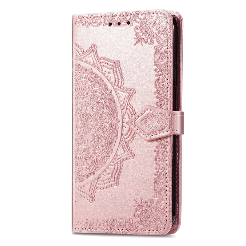 For Samsung Galaxy A05s 4G Magnetic Phone Case Embossed Mandala Pattern Cover - Rose Gold