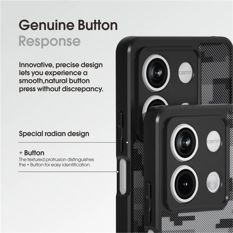 IBMRS For Xiaomi Redmi Note 13 5G Phone Case TPU+PC Back Cover Precise Cutout Lens Hole - Grid Camouflage
